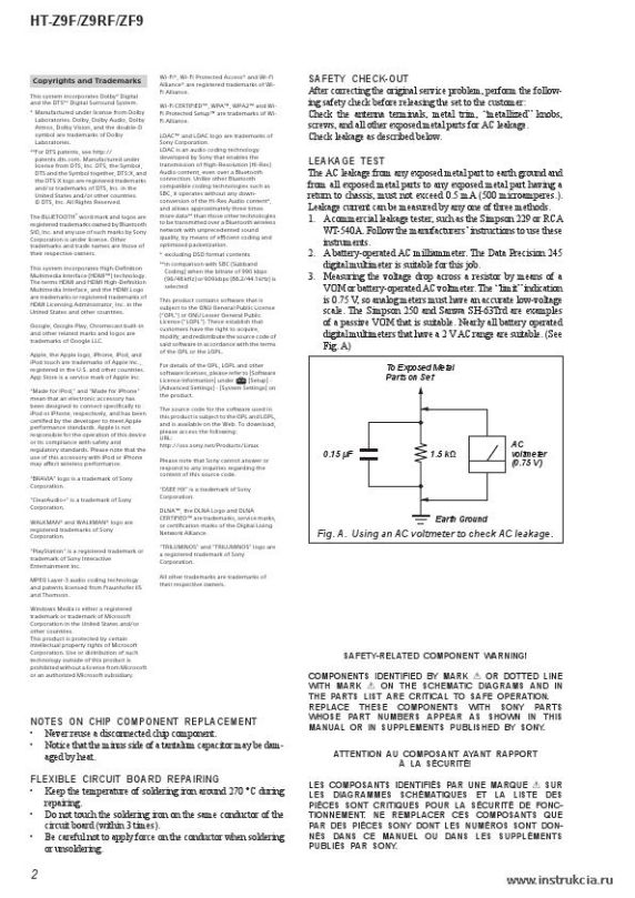 Сервисная инструкция SONY HT-Z9F