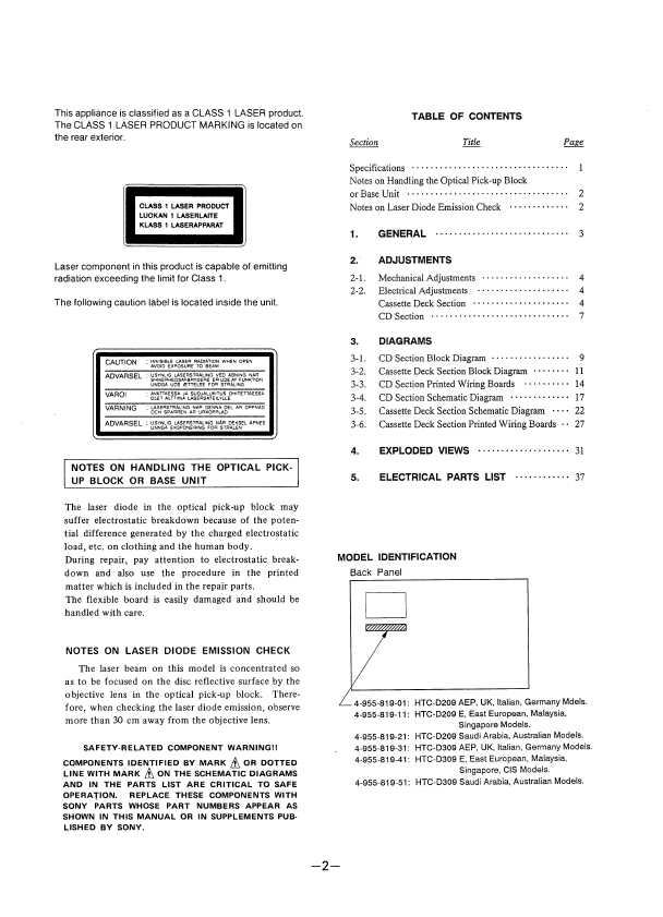 Сервисная инструкция Sony HTC-D209, HTC-D309