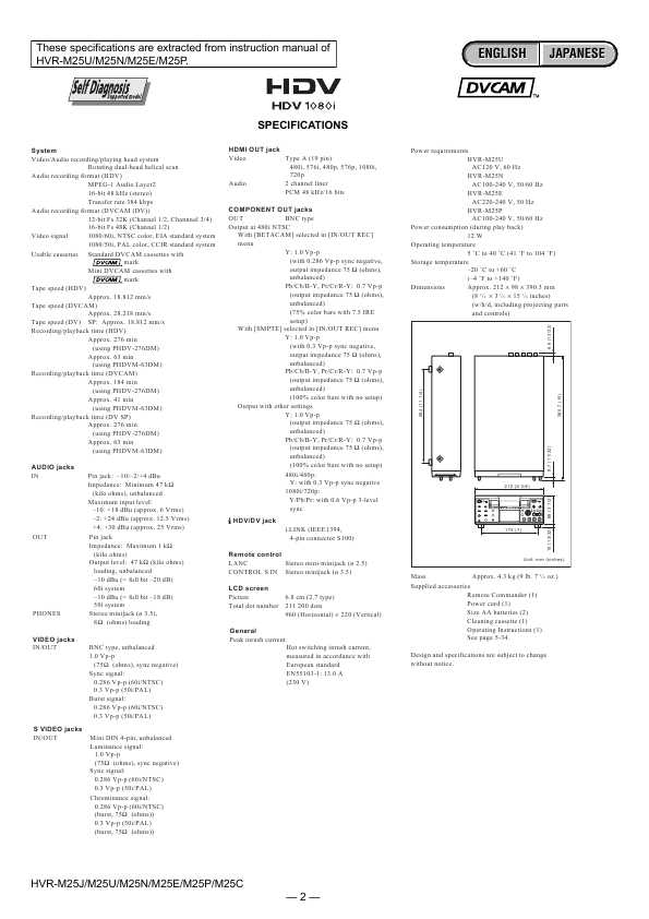 Сервисная инструкция Sony HVR-M25C M25E M25J 25N M25P M25U