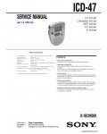 Сервисная инструкция SONY ICD-47