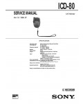 Сервисная инструкция Sony ICD-80