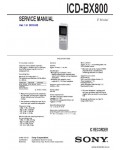 Сервисная инструкция SONY ICD-BX800
