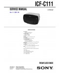 Сервисная инструкция Sony ICF-C111