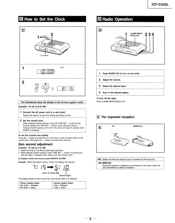 Сервисная инструкция Sony ICF-C420L