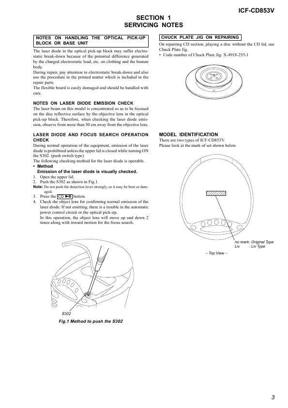 Сервисная инструкция Sony ICF-CD853V