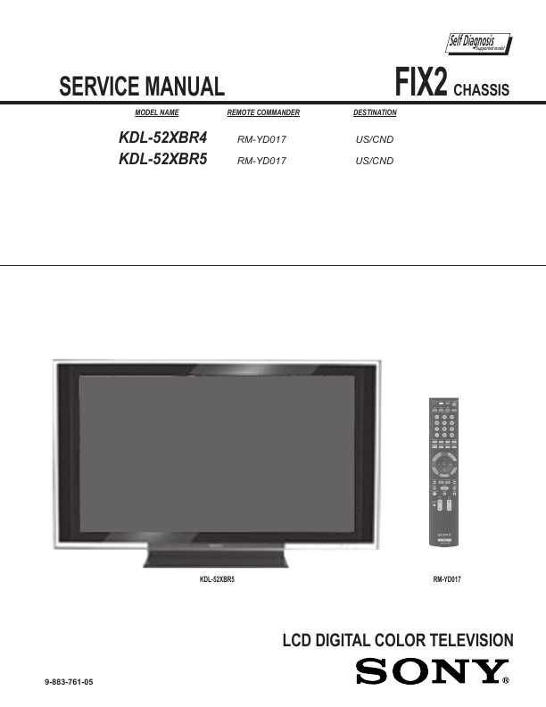 Сервисная инструкция Sony KDL-52XBR4, KDL-52XBR5 FIX2