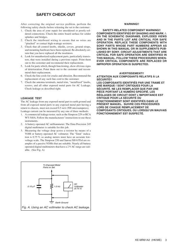 Сервисная инструкция Sony KE-MR61A2