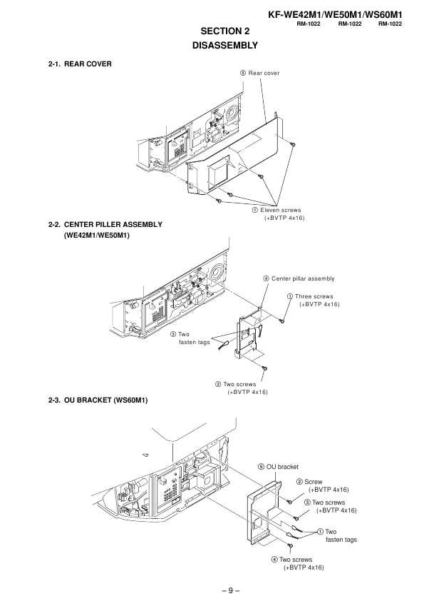 Сервисная инструкция Sony KF-WE42M1, KF-WE50M1, KF-WS60M1, LG-3