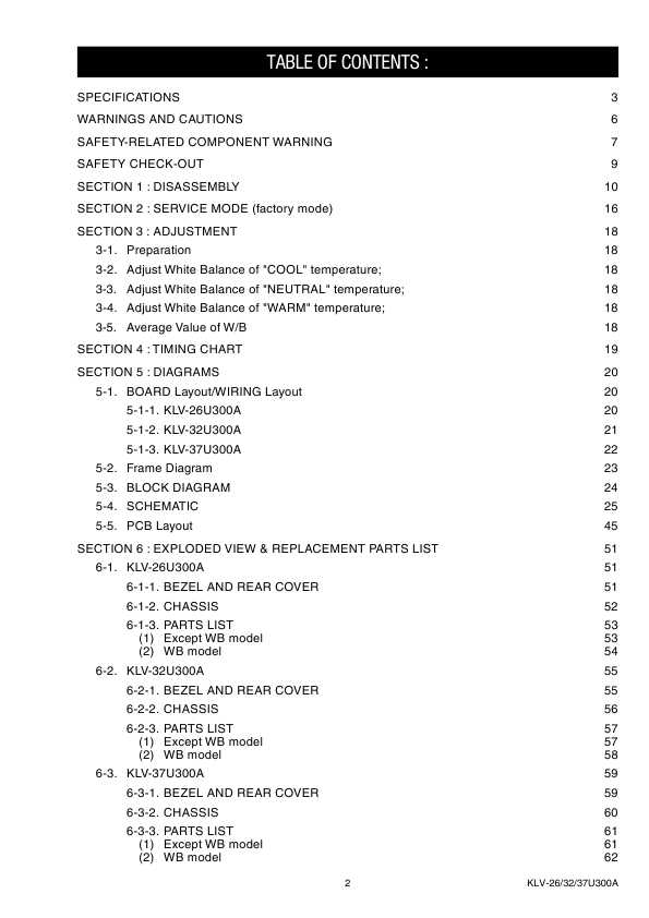 Сервисная инструкция Sony KLV-26U300A, KLV-32U300A, KLV-37U300A, (LAX U chassis)