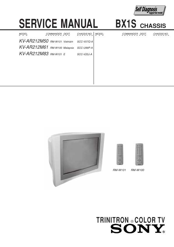 Сервисная инструкция Sony KV-AR212M83 BX1S