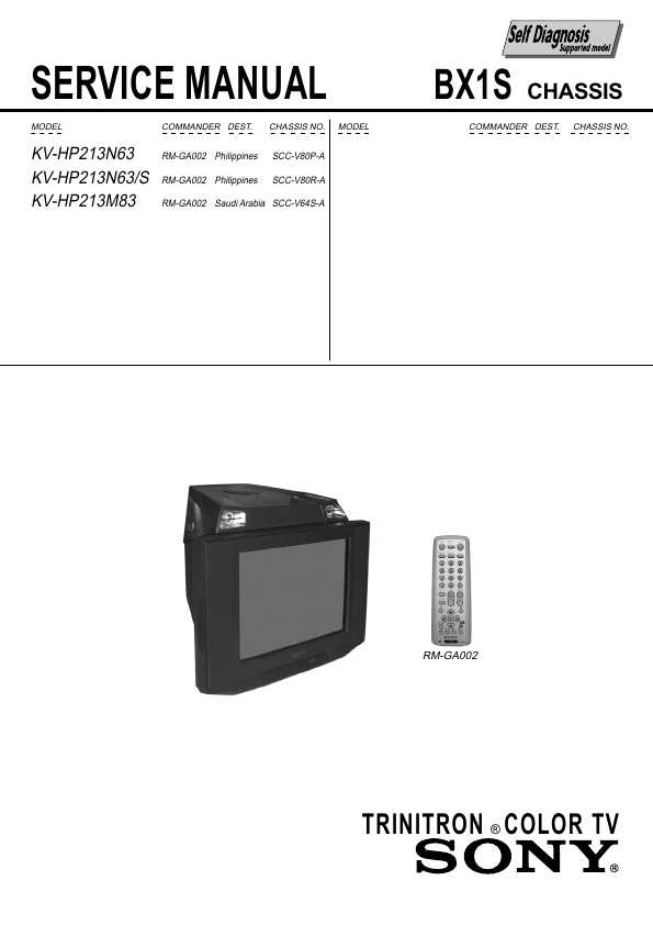 Сервисная инструкция Sony KV-HP213M83 BX1S