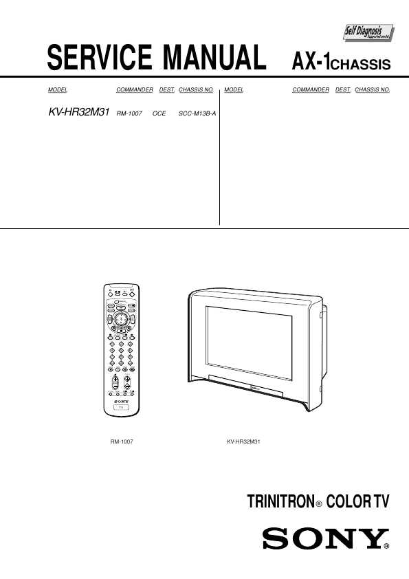 Сервисная инструкция Sony KV-HR32M31 AX-1