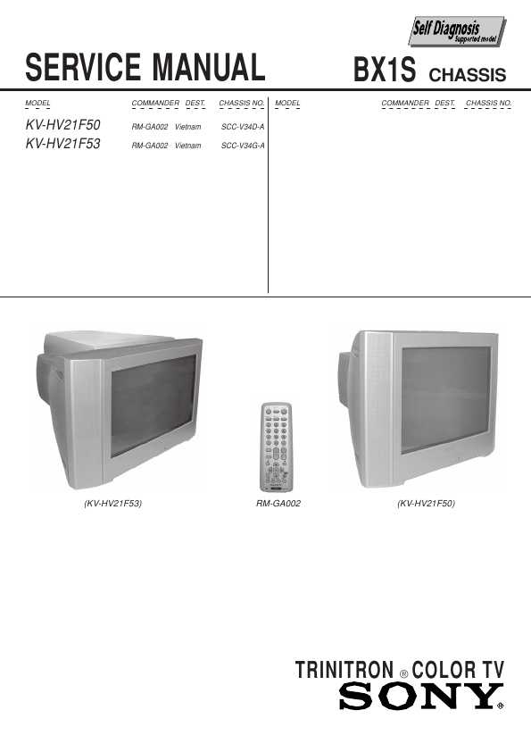 Сервисная инструкция Sony KV-HV21F50 BX1S
