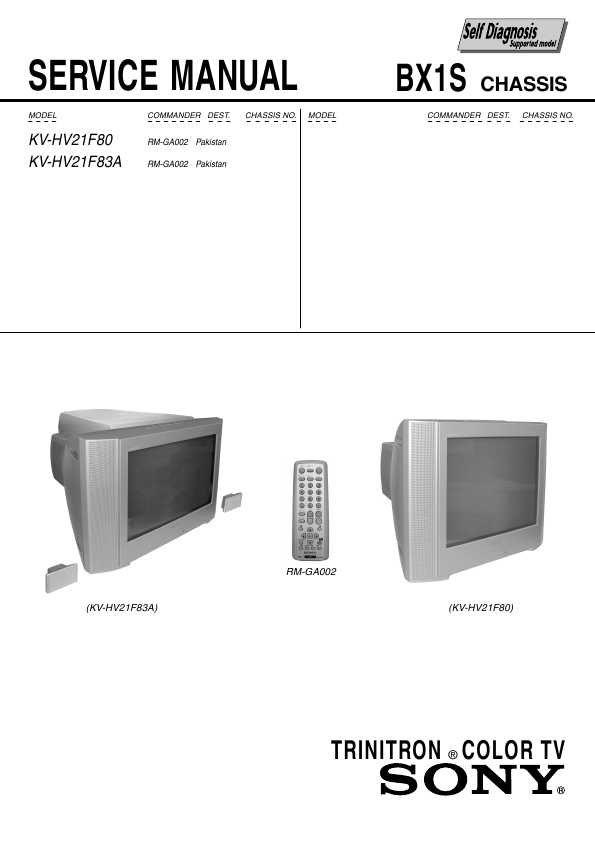 Сервисная инструкция Sony KV-HV21F80 BX1S