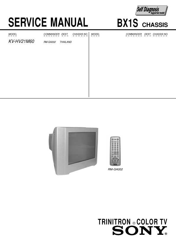 Сервисная инструкция Sony KV-HV21M60 BX1S