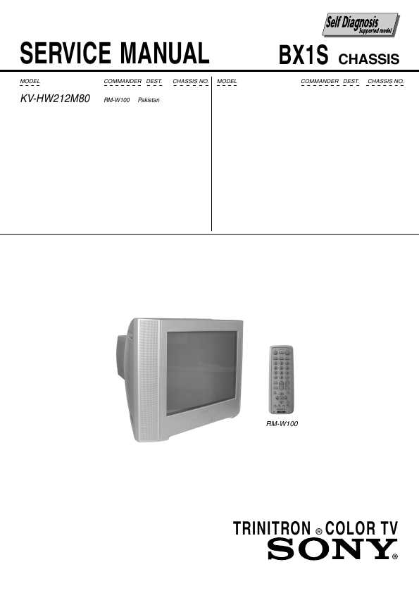 Сервисная инструкция Sony KV-HW212M80