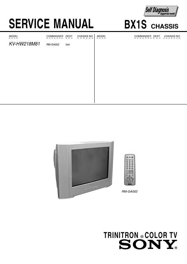 Сервисная инструкция Sony KV-HW218M81 BX1S