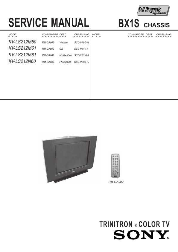 Сервисная инструкция Sony KV-LS212M81 BX1S