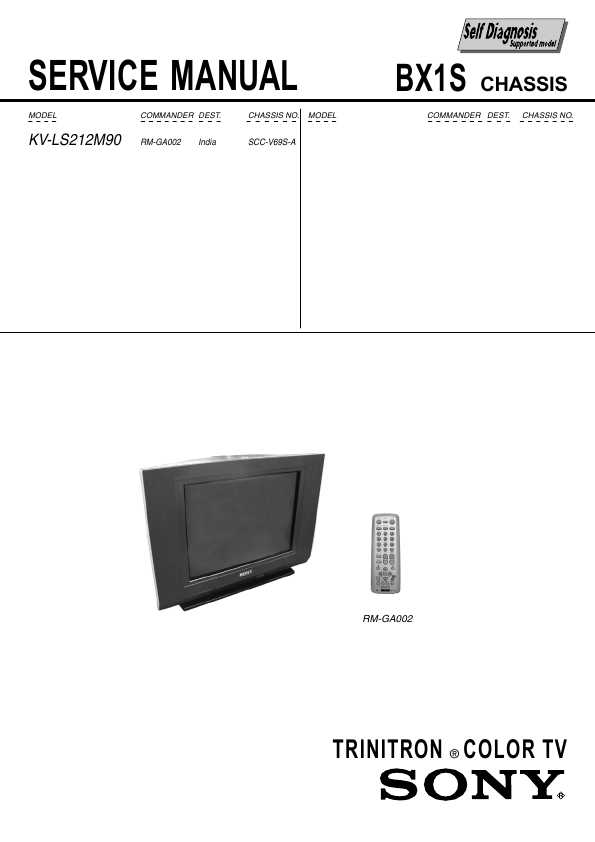 Сервисная инструкция Sony KV-LS212M90 BX1S
