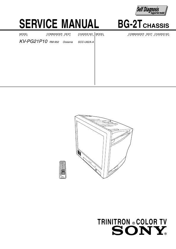 Сервисная инструкция Sony KV-PG21P10, BG-2T