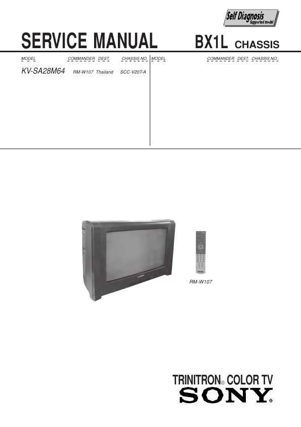 Сервисная инструкция Sony KV-SA28M64