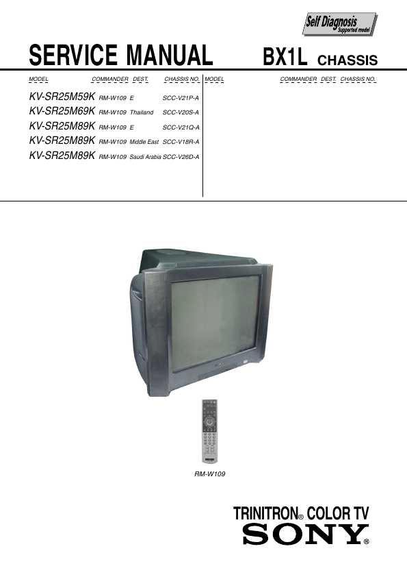 Сервисная инструкция Sony KV-SR25M89K