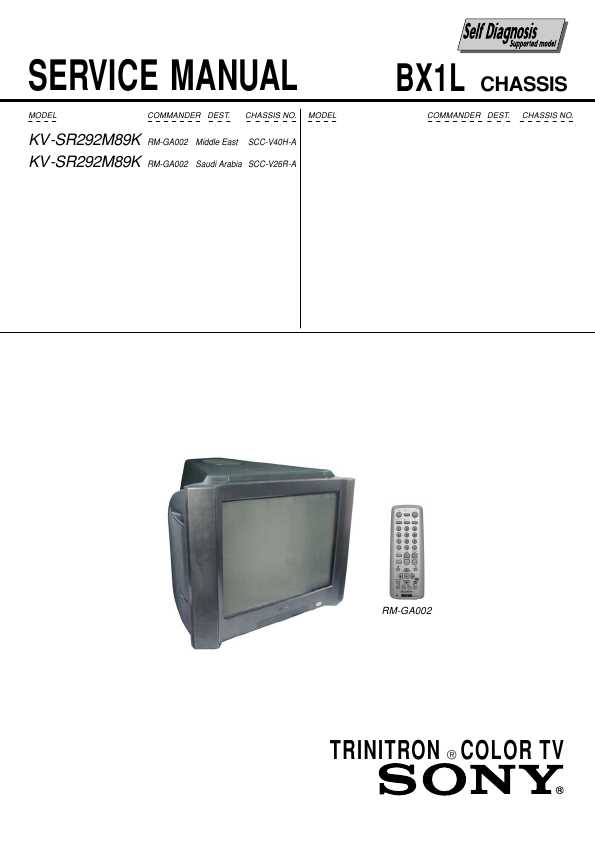 Сервисная инструкция Sony KV-SR292M89K BX1L