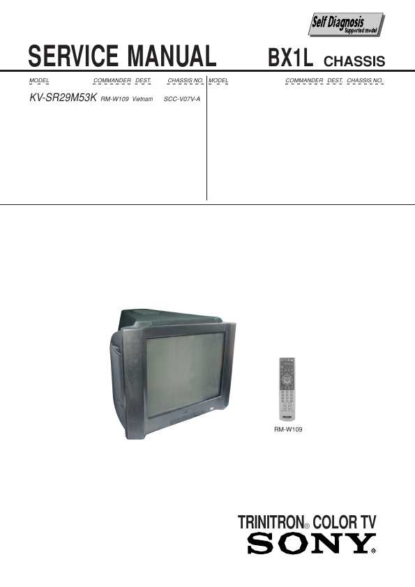 Сервисная инструкция Sony KV-SR29M53K, BX1L chassis