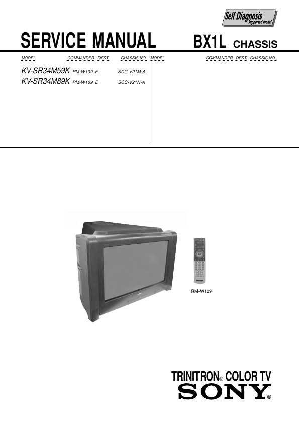 Сервисная инструкция Sony KV-SR34M59K