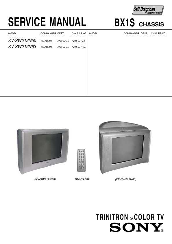 Сервисная инструкция Sony KV-SW212N50 BX1S