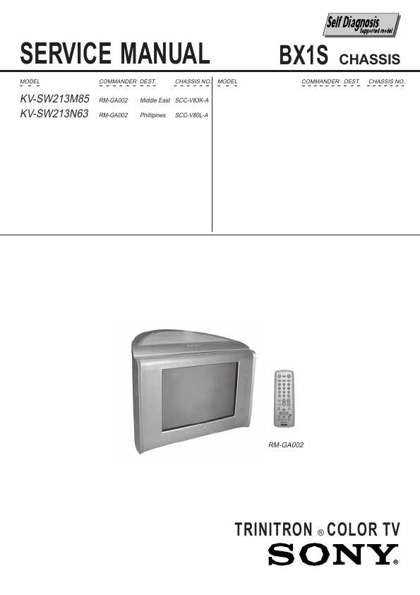 Сервисная инструкция Sony KV-SW213M85 BX1S