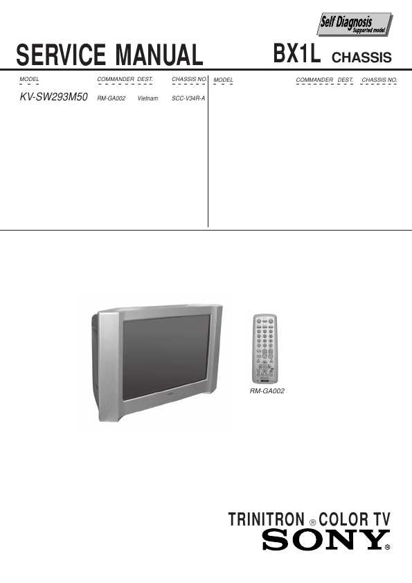 Сервисная инструкция Sony KV-SW293M50 BX1L