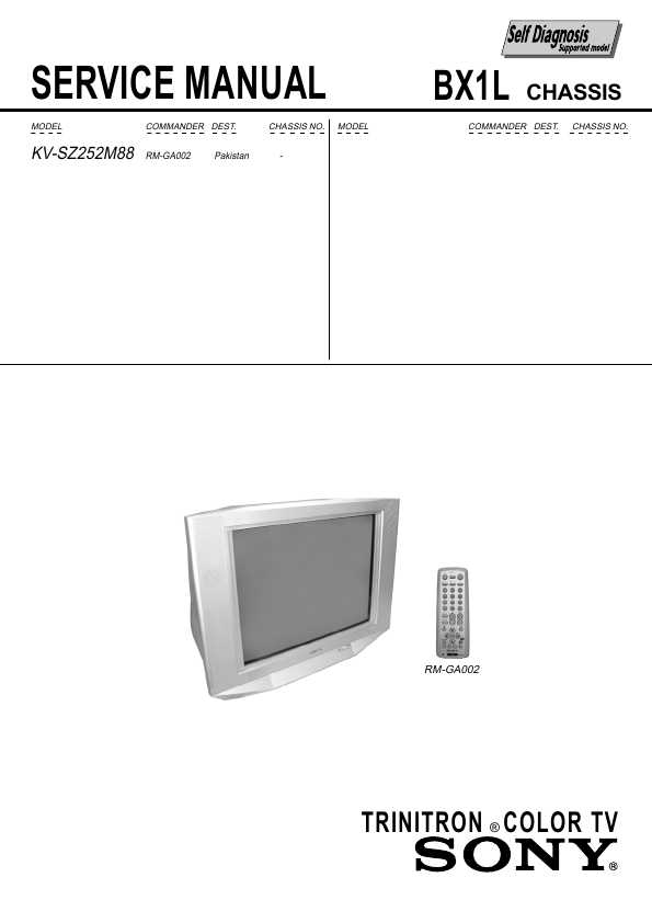 Сервисная инструкция Sony KV-SZ252M88 BX1L