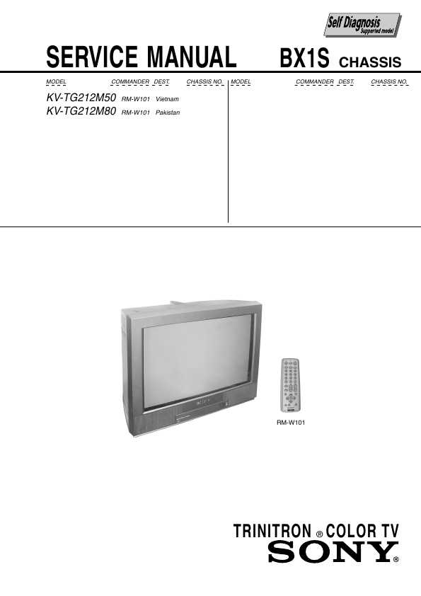 Сервисная инструкция Sony KV-TG212M80 BX1S