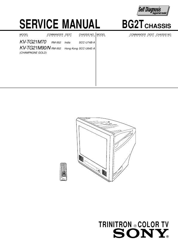 Сервисная инструкция Sony KV-TG21, BG2T CHASSIS