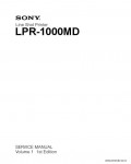 Сервисная инструкция SONY LPR-1000MD VOL.1