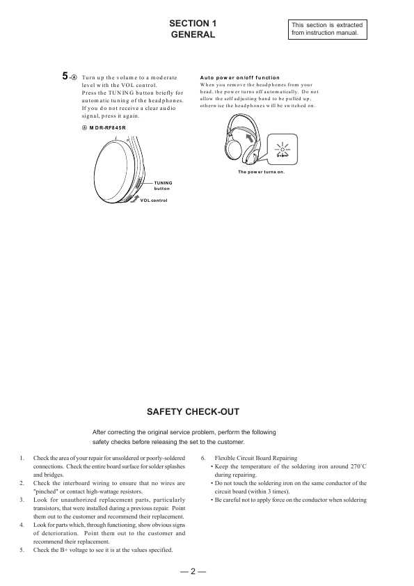 Сервисная инструкция Sony MDR-RF845R