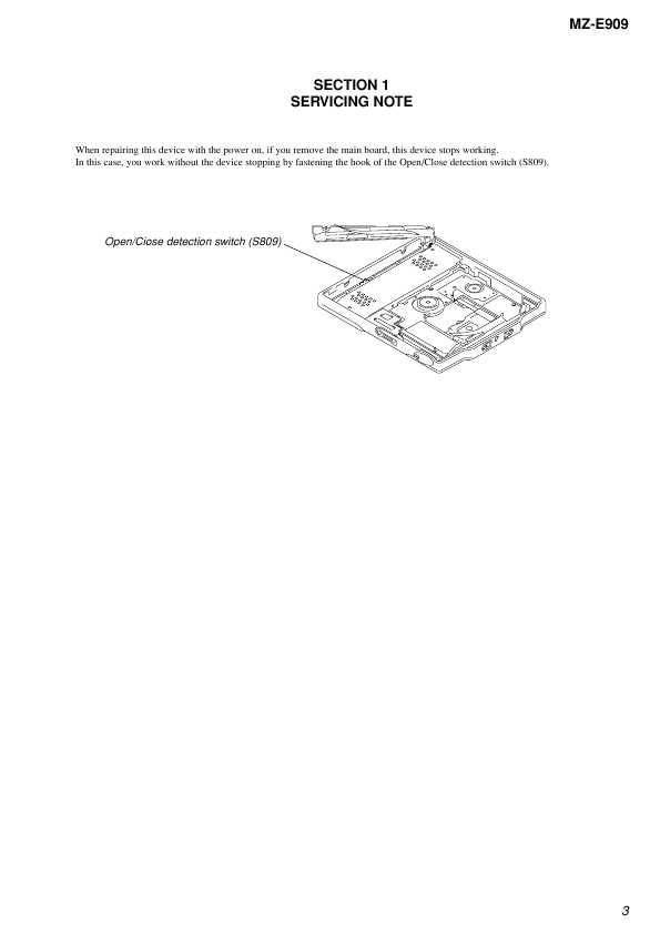 Сервисная инструкция Sony MZ-E909