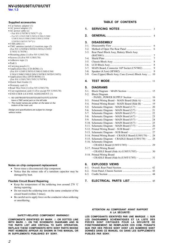 Сервисная инструкция Sony NV-U50T, NV-U70T