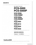Сервисная инструкция SONY PCS-5000 VOL.1, 1st-edition