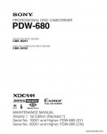 Сервисная инструкция SONY PDW-680, MM VOL.1, 1st-edition, REV.1