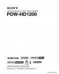 Сервисная инструкция SONY PDW-HD1200, MM VOL.2, 1st-edition, REV.1