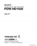 Сервисная инструкция SONY PDW-HD1500, MM VOL.1, 1st-edition, REV.4