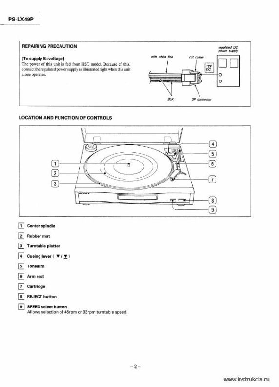 Сервисная инструкция SONY PS-LX49P
