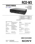 Сервисная инструкция Sony RCD-W3