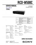 Сервисная инструкция Sony RCD-W500C