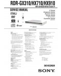 Сервисная инструкция Sony RDR-GX310, RDR-HX710, RDR-HX910