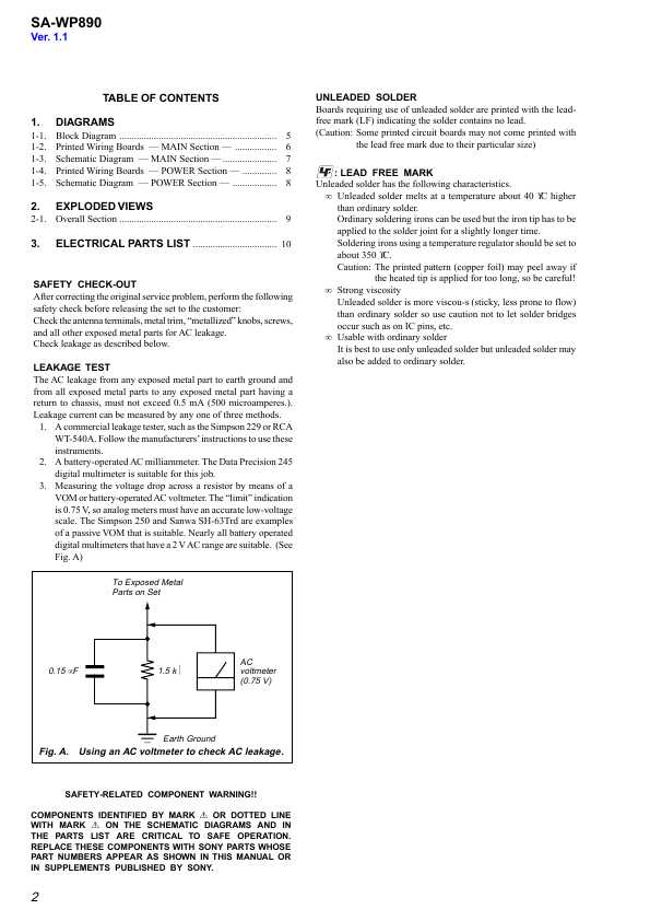 Сервисная инструкция Sony SA-WP890