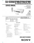 Сервисная инструкция Sony SLV-SF900, SLV-SF950, SLV-SF990