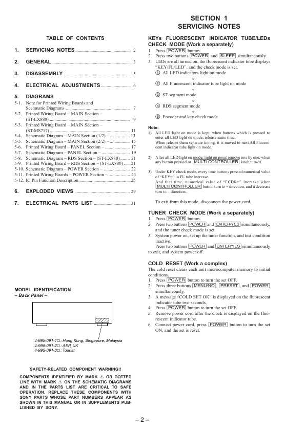 Сервисная инструкция Sony ST-EX880, ST-MS717 (DHC-EX880MD, DHC-MD717)